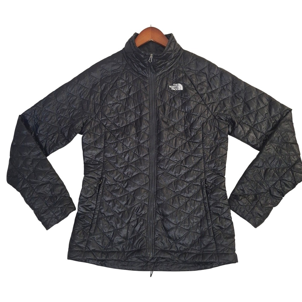 The North Face ThermoBall Jacket Womens Medium Black Full Zip Quilted Puffer